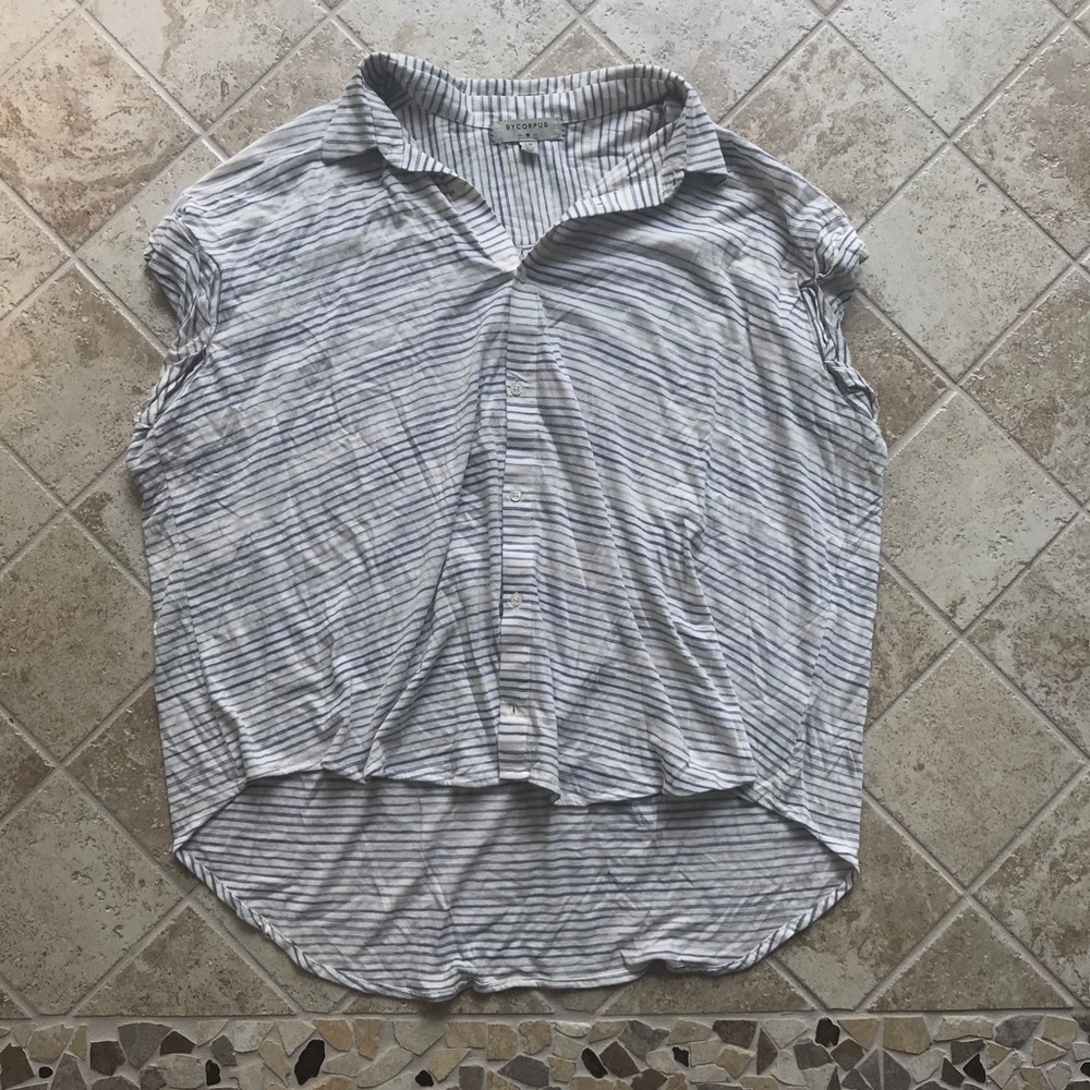 Uo Bycorpus Striped Button Down Top - image 1